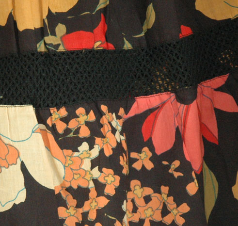 Black Floral Cotton Skirt
