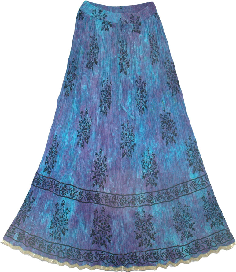 Boho Summer Blue Skirt  