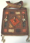 Bohemian Hand Embroidered Shoulder Bag with Mirrors