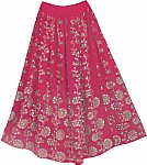 Hibiscus Sequin Skirt with Floral Motifs