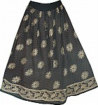 African Boho Black Long Skirt