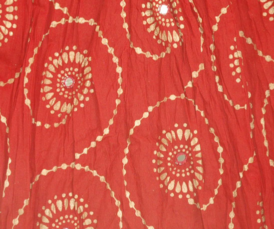 Chakra Ethnic Skirt in Red