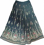 Black Sequin Long Skirt