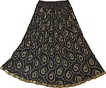 Chakra Ethnic Skirt in Black