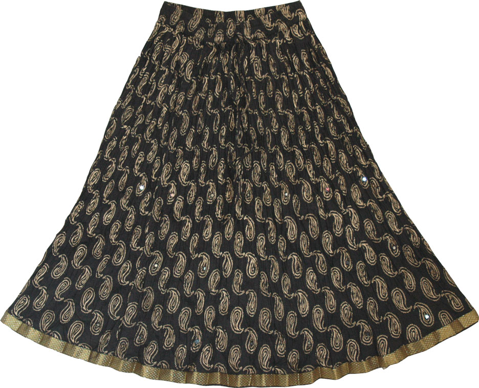 Black Fashion Short Crinkle Skirt