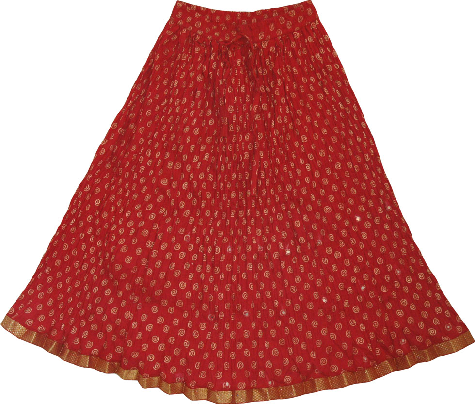 Alizarin Crimson Fiesta Summer Skirt