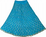 Chilled Blue Short Crinkle Skirt