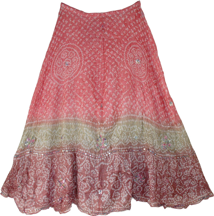 Pink Tie Dye Silk Skirt | Silk-Skirts