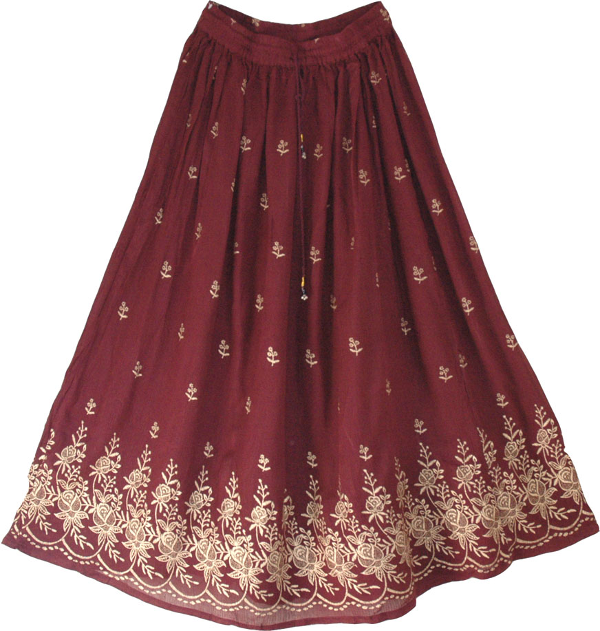 Bordeaux Golden Fashion Skirt