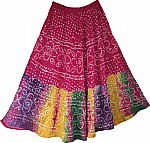 Maroon Flush Ethnic Indian Cotton Skirt