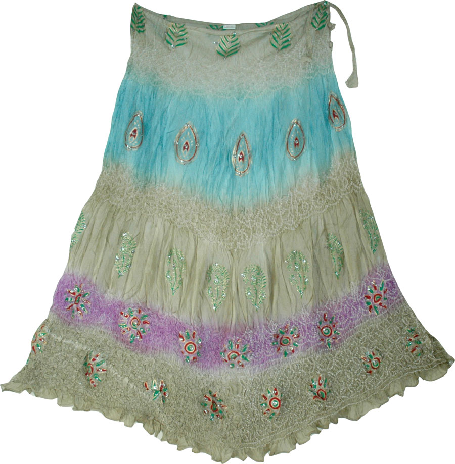 Hippie Gypsy Boho Silk Skirt