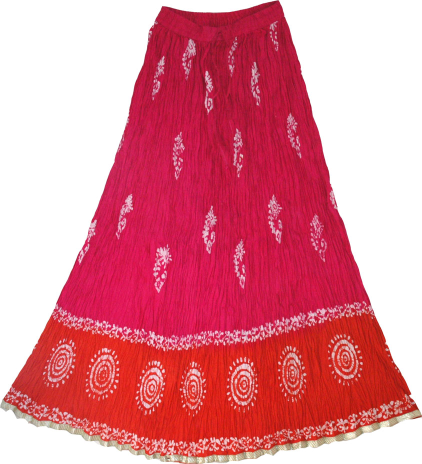 Cerise Red Gypsy Summer Skirt