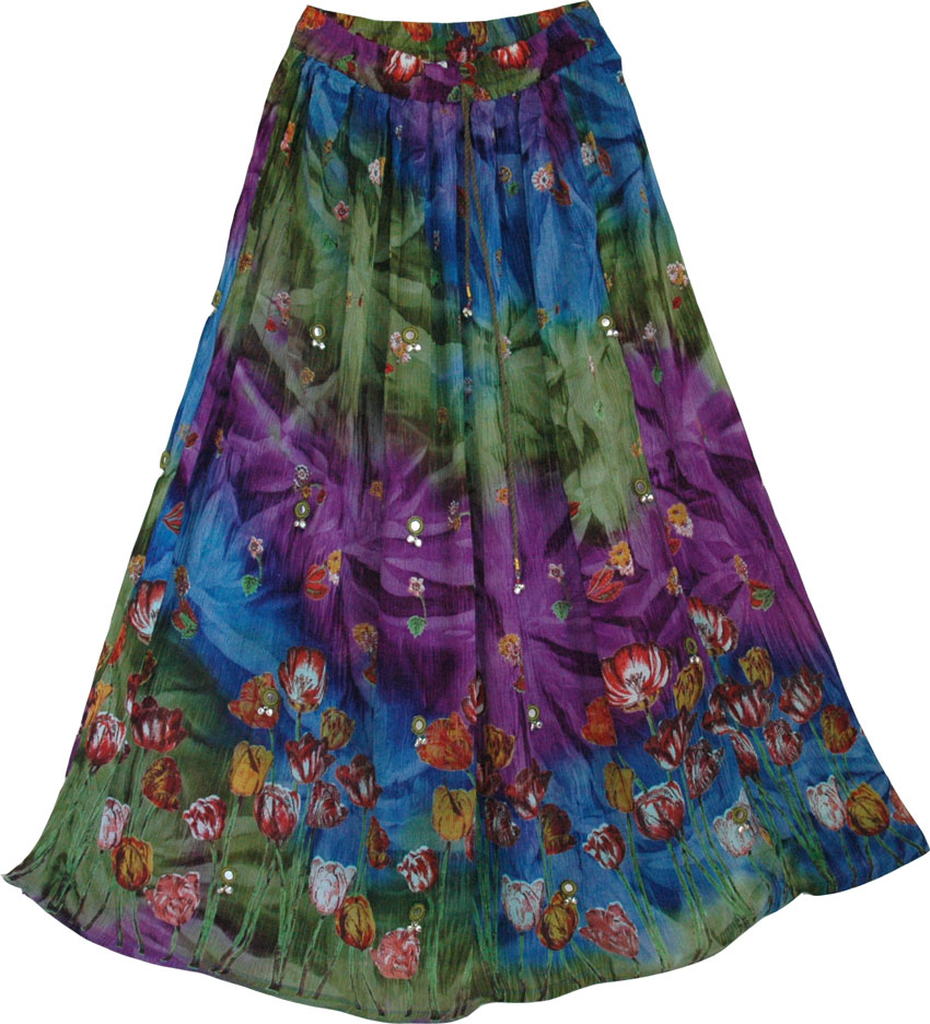 Spring Garden Poppy Skirt