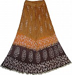 Boho Crinkle Batik Long Plus Size Skirt