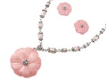 Necklace Set Pink Floral Pattern