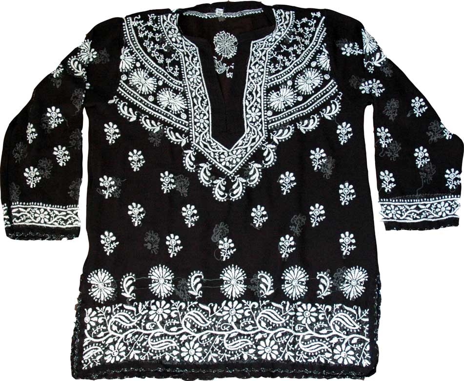 Embroidered Tunic Top Summer Shirt