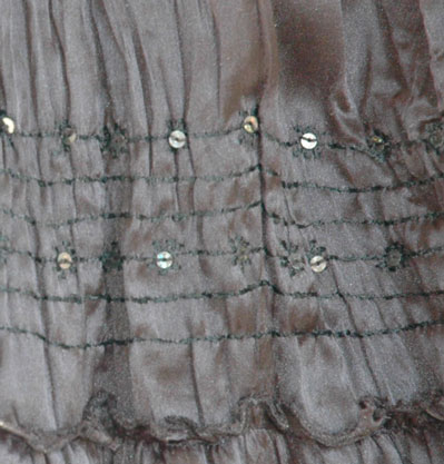 Sequined Black Satin Skirt