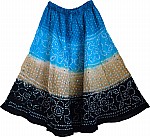 Boho Tie Dye Sequin Long Skirt 