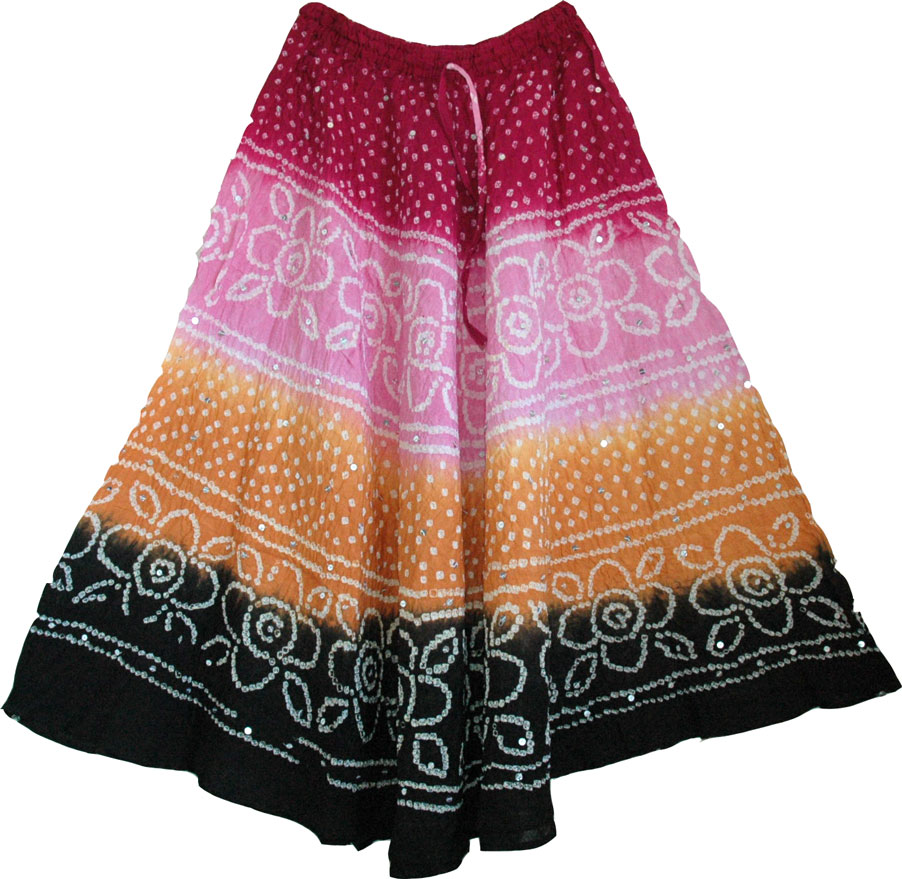 Gypsy Boho Sequin Long Skirt 