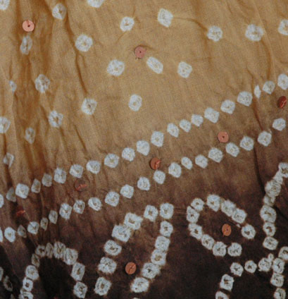 Brown Long Skirt in Tie Dye