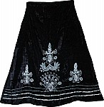 Black Vintage Velvet Skirt