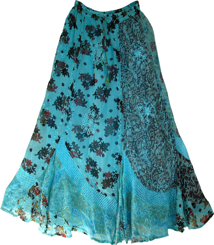 Smalt Blue Womens Long Skirt 