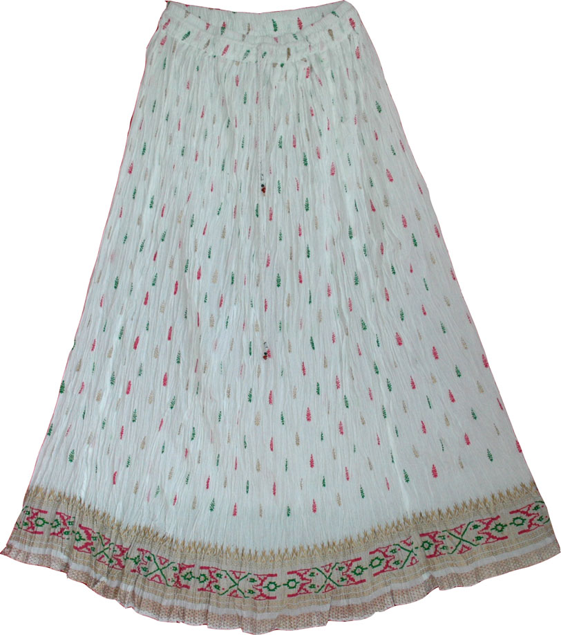 White Voile Womens Skirt 