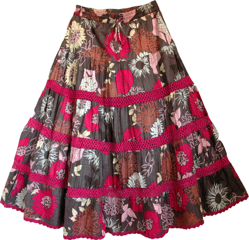 Floral Cotton Feista Skirt