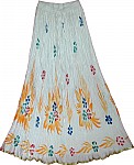 White Summer Womens Cotton Long Skirt 