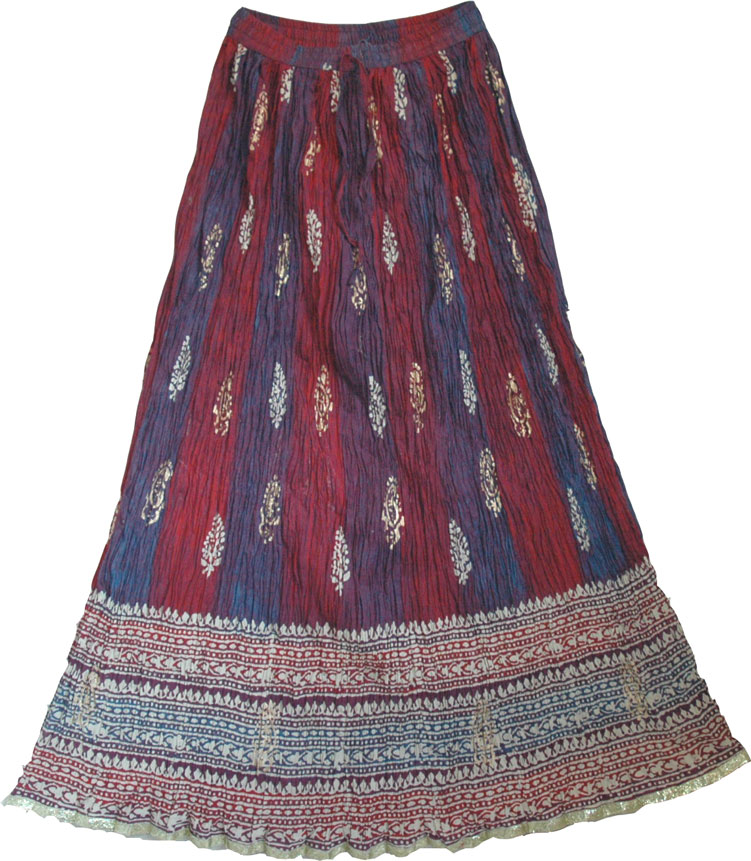 Crinkle Long Skirt Bohemian Chic