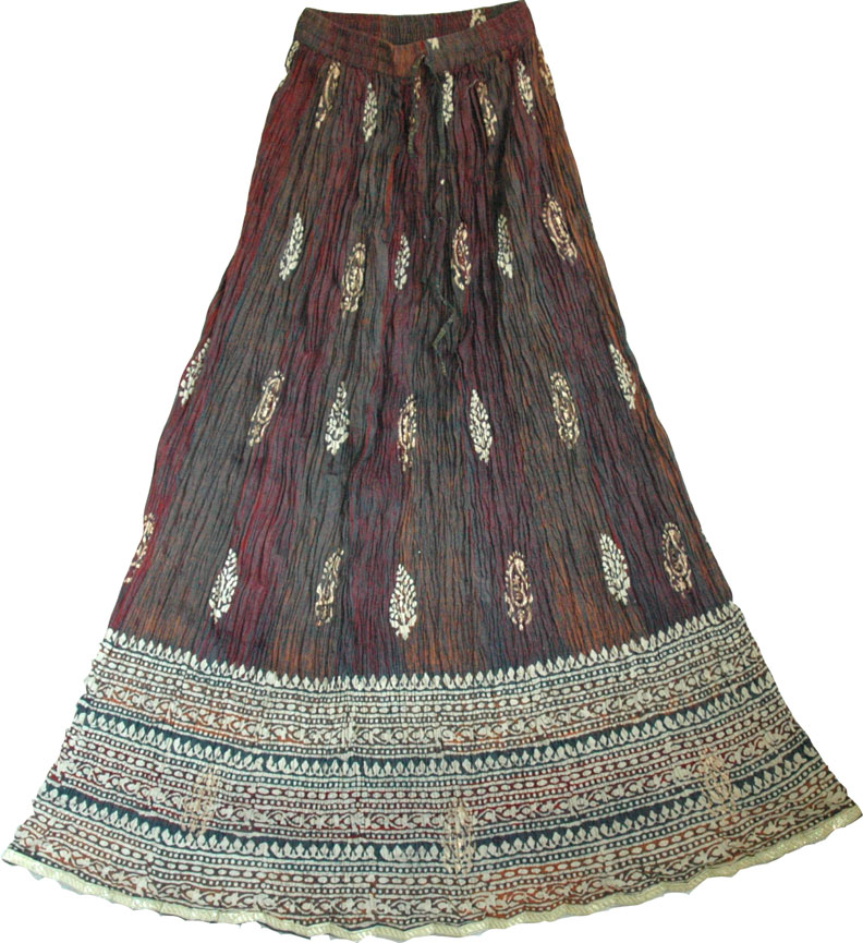 Limed Spruce Long Cotton Skirt