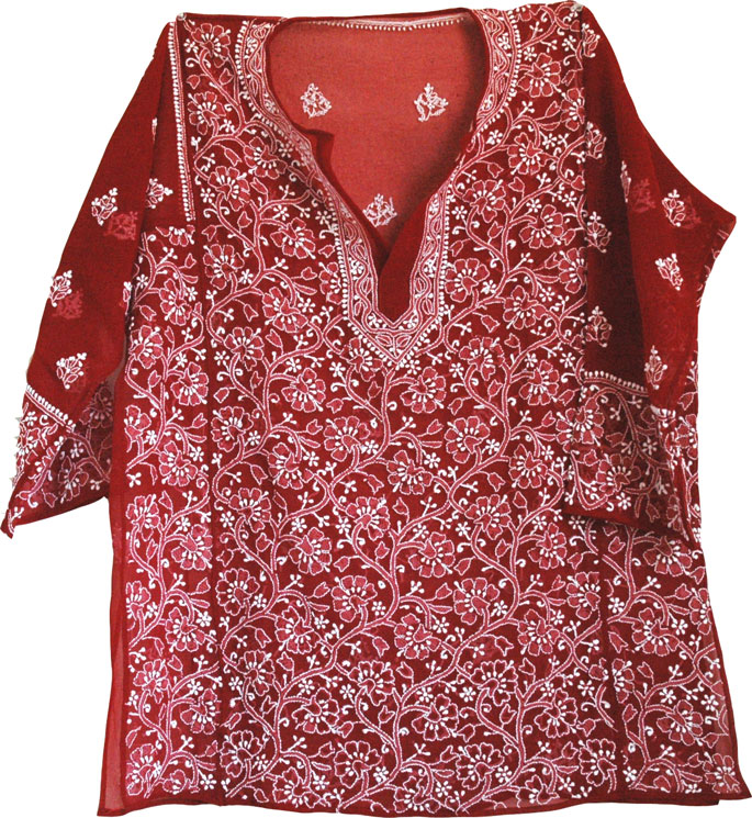 Spanish Red Ladies Tunic Shirt