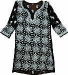 Black White Tunic Top Summer Shirt