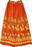 Flamingo Bohemian Long Skirt