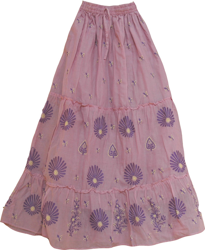 Oriental Lily Cotton Floral Skirt