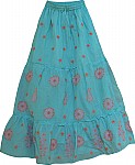 Hippie Blue Cotton Floral Skirt