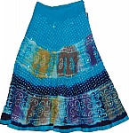 Eastern Blue Ethnic Cotton Skirt