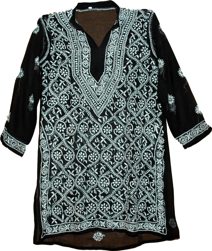 Black White Tunic Top Summer Shirt