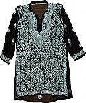 Black White Tunic Top Summer Shirt