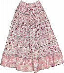 White Floral Peasant Skirt