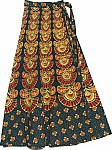 Block Print Designer Long Wrap Skirt