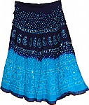 Eastern Blue Ethnic Cotton Skirt