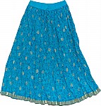 Chilled Blue Short Crinkle Skirt