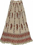 Light Brown Crinkle Cotton Skirt