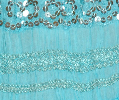 Fountain Blue Sequin Long Skirt