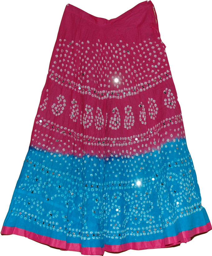 Tie Dye Cotton Sequin Skirt