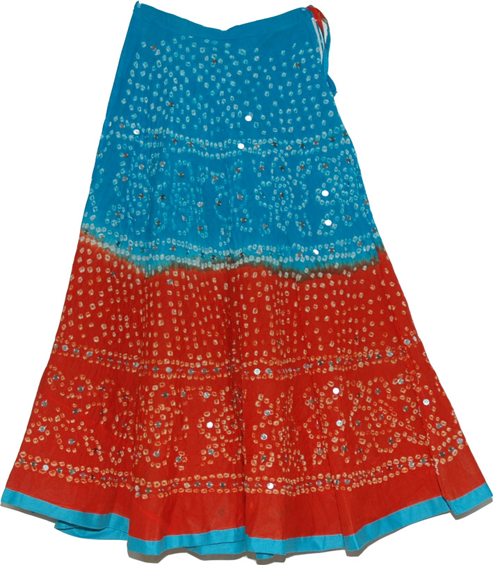 Eastern Blue Cotton Sequin Skirt