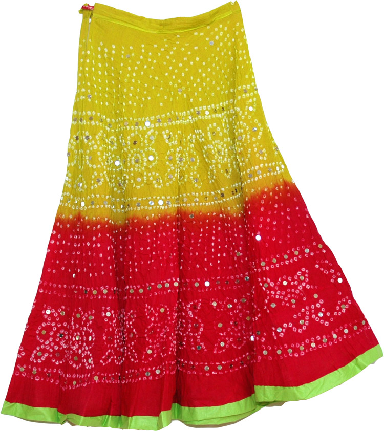 Ethnic Cotton Sequin Skirt