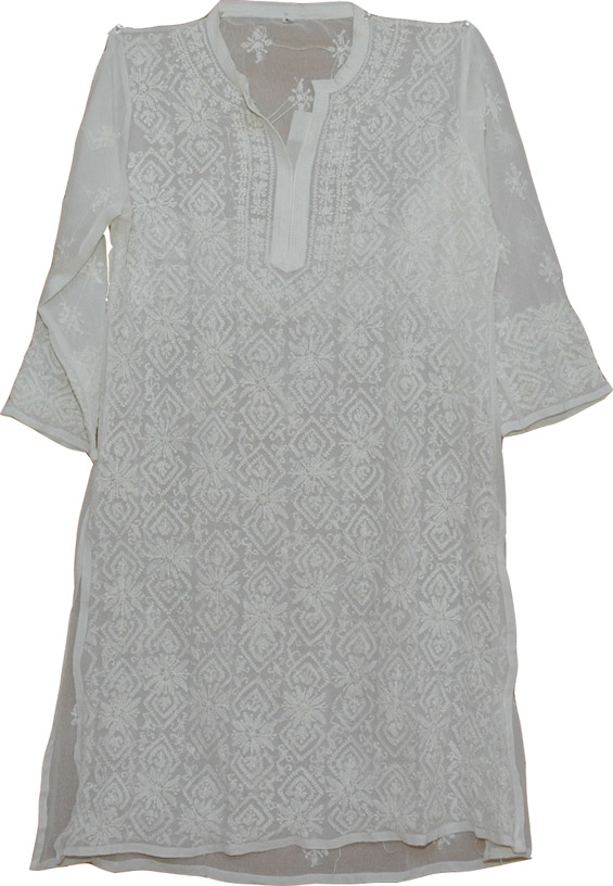 White Summer Shirt Tunic Top