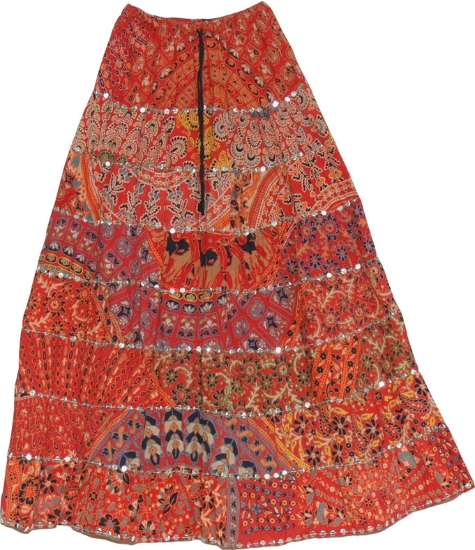 Ethnic Printed  Boho Long Skirt